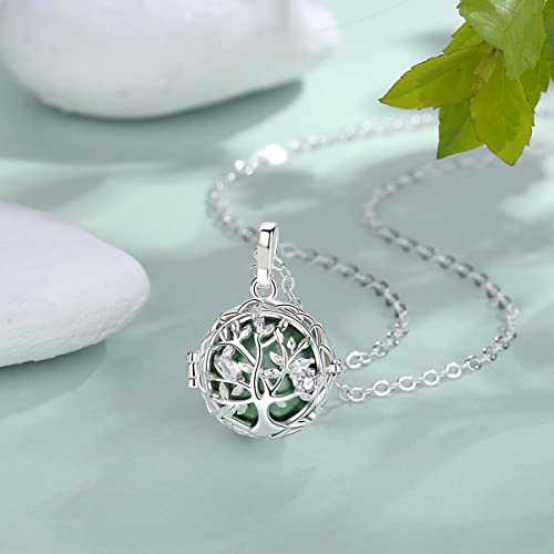 AEONSLOVE Pregnancy Bola Necklace with Sweet Melody Tree of Life Pendant Musical Bell for Pregnant Women, 2 Chains