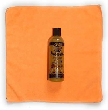 Howard Feed-N-Wax All Natural Wood Polish and Conditioner with Microfiber Cloth (Vibrant Orange)