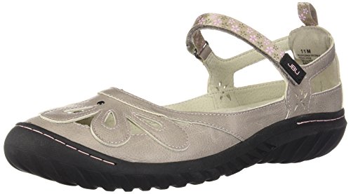 JBU by Jambu Women's Wildflower Encore Mary Jane Flat, Cement, 8 M US