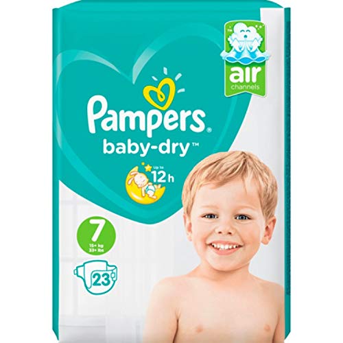 Pampers Baby-Dry Size 7 24 Nappies Up to 12 Hours Full Protection 15kg+ 816g