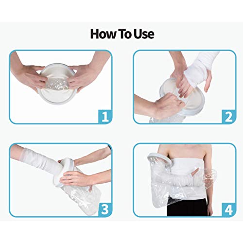 Full Arm Cast Protector for Shower Adult, Reusable Waterproof Shower