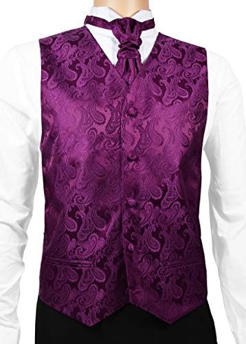 Crown Jewel Purple Paisley Tuxedo Vest Set