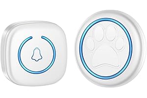 Gaicabi Wireless Doorbell for Cats & Dogs 300M Range 60 Songs High Volume Waterproof Smart Home Training Bell US Plug White