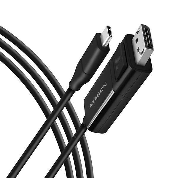 AXAGON RVC-DPC USB-C to DisplayPort Cable, 6ft, 4K/60Hz - Black