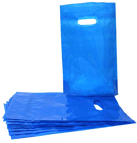 Colored Party Favor Plastic Bags Great For Theme Events, Party And Holiday Celebrations Comes In A Variety Of Colors (100 Pcs) (Blue)