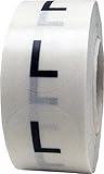 Clear Round Clothing Size Stickers That Say L (Large) | Adhesive Labels for Apparel Retail - 500 Total | 0.75 Inches in Diameter - Clear Size Dots With Black Print - Apparel Safe Adhesive | Acid Free | Eco-Friendly Print - 500 Total Size Labels