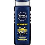 NIVEA MEN Energy 3-in-1 Body Wash Shower Gel, 16.9 oz Bottle (Pack of 3)