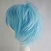 Anime Cosplay Synthetic Full Wig with Bangs 20 Styles Short Layered Fluffy Hair Oblique Fringe Full Head (Light Blue)