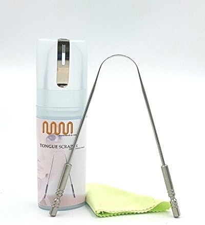 MasterMedi Tongue Cleaner Tongue Scraper Surgical Grade Stainless Steel Tongue Brush Dental Kit Professional Stainless Steel Eliminate Bad Breath With Tongue Sweeper Non-synthetic Grip (Set of 1)