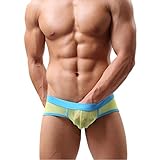 HP95(TM)Men's Bikini Underwear, Low Waist Breathable Sexy Transparent Bulge Comfy Underpants (M, A)