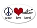 American Vinyl OVAL Peace Love Kayak Sticker (kayaking paddle kayaker)