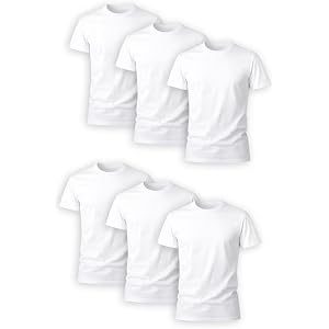 Hanes Men's Undershirt Packs, Stay-Tucked Soft Cotton Undershirts, Best Undershirts for Men, White/Black/Asstd Multipacks - W