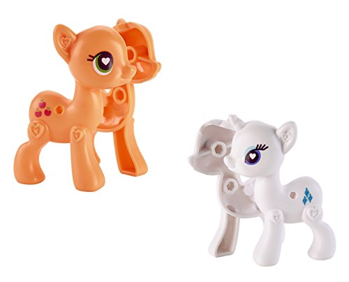 Secret for Longevity 2-Pack Little Pony Horse Orange Applejack White Unicorn Rarity Figures Pop Starter Style Kit Play Set Toy