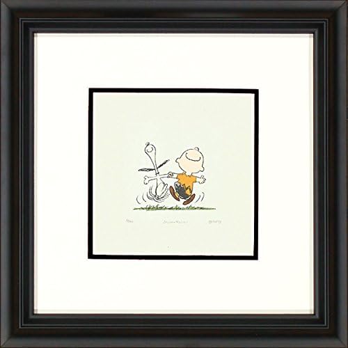 World Wide Art Peanuts: by Charles Schulz Happy Dance featuring Charlie Brown and Snoopy - Hand Colored Original Etching LE of 500 - NEW Framed Medium Size with COA - Published by Sower and Reiser
