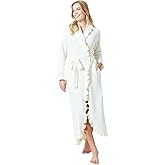 Softies Women's Ultra Soft Ruffle Ankle-Length Chenille Robe, Lightweight, Side Seam Pockets