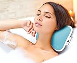 Luxury Non-Slip Spa BATH PILLOW by Home Prime Fits Any Bathtub / Hot Tub / Jacuzzi with 2 Strong Suction Cups - Large & Soft, Shoulder & Neck Support. With a LOOFAH SPONGE.