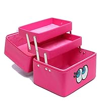 BIXINYAAN Makeup Case Portable Cosmetics Organizer Makeup Case Portable,Rosered