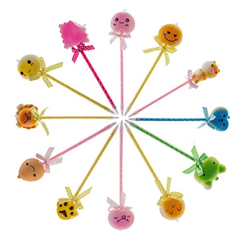 Gbell Kawaii Squishyies Ballpoint Pen for Kids - 6Pcs Dual-use Slow Rebound Toy Simulation Fun Shape Ballpoint Pen for Girls Boys Kids School Office Supplies