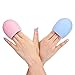 MelodySusie 2 Pack Makeup Brush Cleaner Silicone Makeup Brush Egg Glove Scrubber Board Cosmetic Clean Tools 3 Fingers Brush Cleaner - Blue+Pink(2 Pack)
