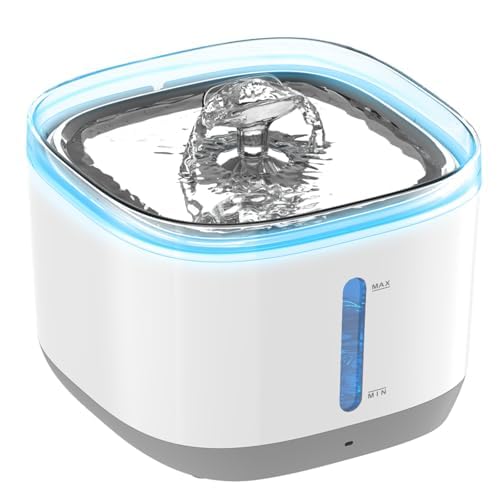 Photo 1 of MAGETANG Cat Water Fountain, 100oz/3L Wireless Pet Water Fountain Battery Operated, Water Fountains for Cats Indoor with Motion Sensor, 5-Stage Filtration, Stainless Steel Tray, LED Light & BPA-Free