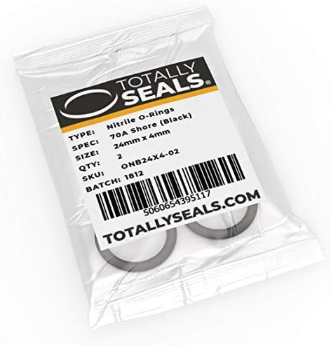 24mm x 4mm (32mm OD) Nitrile Rubber O-Rings 70A Shore Hardness - Pack of 2