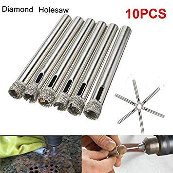 Generic 10Pcs/lot Diamond Holesaw 6mm Tile Glass Slate Porcelain Marble Hole Saw Drill Bits for Power Tools