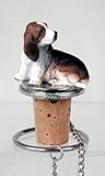 Wine Bottle Stopper - Basset Hound Decorative Cork - Hand Painted Dog