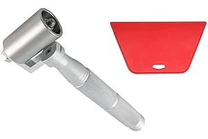 Zimpty ZY351 1.5" Stainless Steel Seam Roller,Wall Paper Construction Tool with Wallpaper Smoothing Plastic Hard Scraper Combo