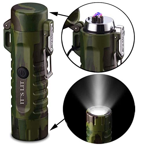 Roman Ventures Double Plasma Lighter with Built in LED Flashlight- Electric Double Arc Splash Proof Lighter- Windproof Electric Lighter- Rechargeable- Gift Box & One Year Warranty Card - Thumbnail 7