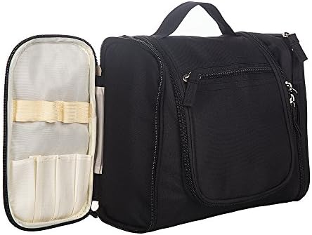 Hanging Toiletry Bag for Makeup &amp; Cosmetic – Organizer for Travel Accessories &amp; Personal Items - Heavy Duty Waterproof Bag for Men and Women's (Black)