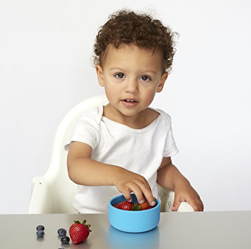 mini-twist Silicone Toddler Bowl and Lid, Blue