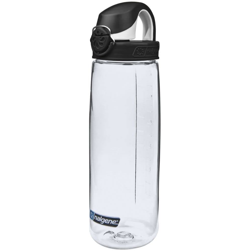 Nalgene Sustain Tritan BPA-Free On The Fly Water Bottle Made with Material Derived from 50% Plastic Waste, 24 OZ, Clear with Black