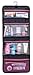 Pink-Flamingo Hanging Toiletry Bag (Black with Pink Zippers and Mesh Pocket)