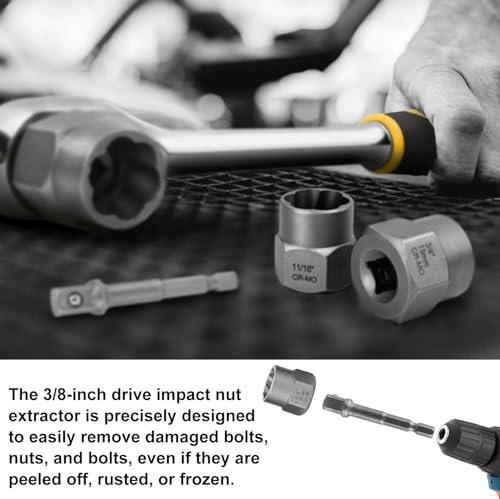 WIYETY Nut Extractor Set of 14 Helical Profile Screw Extractor Set, Socket Wrench Set, Bolt Extractor for Removing Damaged and Rusted Nuts and Screws (6.35-19mm)