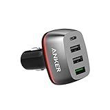 Anker Quick Charge 3.0 & USB C 54W 4-Port USB Car Charger, PowerDrive+ 4 for Galaxy S7/S6/Edge/Plus, Note 5/4 and PowerIQ for iPhone X/8/7/6s/Plus, iPad Pro/Air 2/mini, LG, Nexus, HTC and More