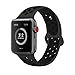 AdMaster Apple Watch Bands 42mm,Soft Silicone Replacement Wristband for iWatch Apple Watch Series 1/2/3 - S/M Anthracite/Black