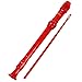 Soprano Descant Recorder 8 Hole-3 Piece Kids Crystal Music Flute w/ Cleaning Rod Bag Instruction Red