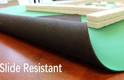 Mahjong Table Mat 31.5x31.5 Inches - Noise Reduction Anti-Slip Game Table Cover Green