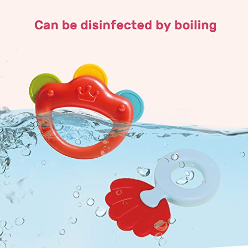 image for Cute Stone Baby Rattles Teethers Set, Rattle Shaker with Light and Mus