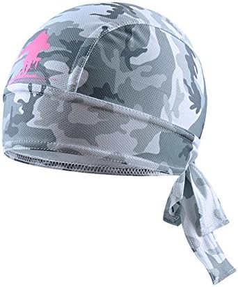 Adjustable Skull Cap Beanie Helmet Liner Cycling Hat - Sweat Wicking Biking Caps Bandana Head Wrap for Men Women (Grey - Camouflage)
