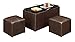 Convenience Concepts 143012 Sheridan Faux Leather Storage Bench with 2 Side Ottomans, Dark Espresso