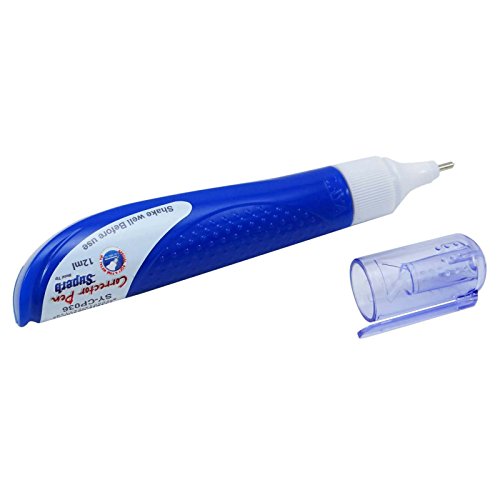 Saya Soft & Fine Metal Tip Correction Pen Whitener 12 ml Fluid Liquid Pen Ink Eraser Pack of 1 - Blue