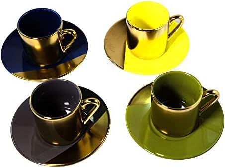 Yedi Gold Espresso Set ( 4 Pieces, Gold )