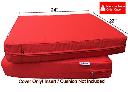 QQbed Outdoor Patio Chair Washable Cushion Pillow Seat Covers Extra Large 24"X22"X4" - Replacement Covers Only (24"X22"X4" 6 Pack, Tango) - Thumbnail 3