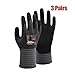 XSHIELD 17-PMG,Ultimate Micro Foam Nitrile Grip Safety Work Gloves for General Purpose, OKEO-Tex Certificated,Ideal for Auto Repair, Home Improvement,3 Pairs(Large)