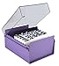 Acrimet 5 X 8 Card File Holder Organizer Box Metal Base Heavy Duty (AZ Index Cards and Divider Included) (Purple Color with Clear Crystal Plastic Lid Cover)