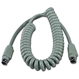 QVS 6ft Mini4 Male to Male Apple/Mac ADB Coiled Keyboard Cable