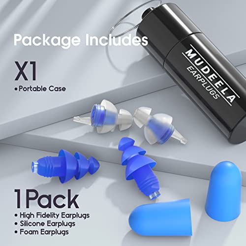 Ear Plugs, High Fidelity Concerts EarplugsMudeela 3 Pair Noise
