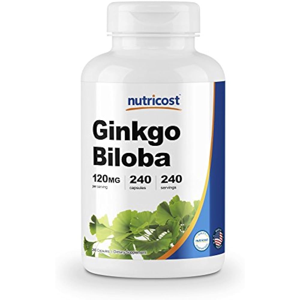 Nutricost Ginkgo Biloba Extract 120mg Pills Extra Strength Memory 240