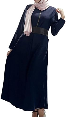 Winwinus Women Turkey Longline Muslim Abaya Solid Color Dresses